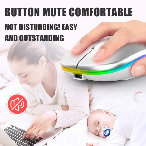Mouse Sem Fio com Carregamento Luminoso 2.4G - Image 4