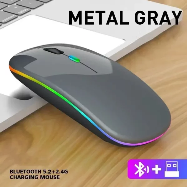 Mouse Sem Fio com Carregamento Luminoso 2.4G - Image 9