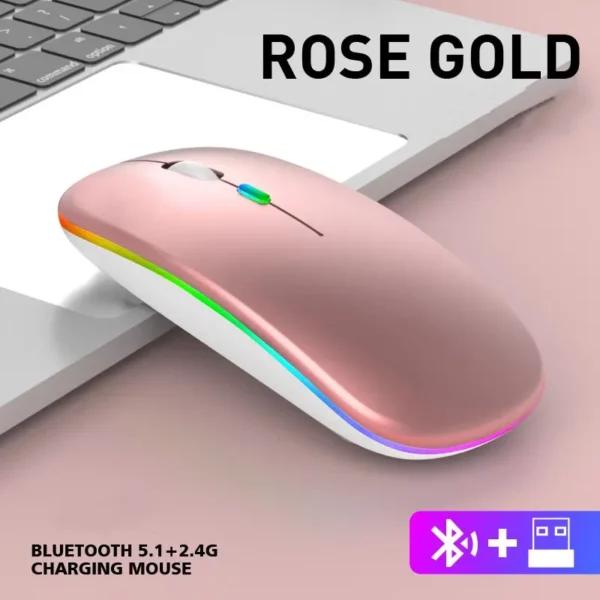 Mouse Sem Fio com Carregamento Luminoso 2.4G - Image 8